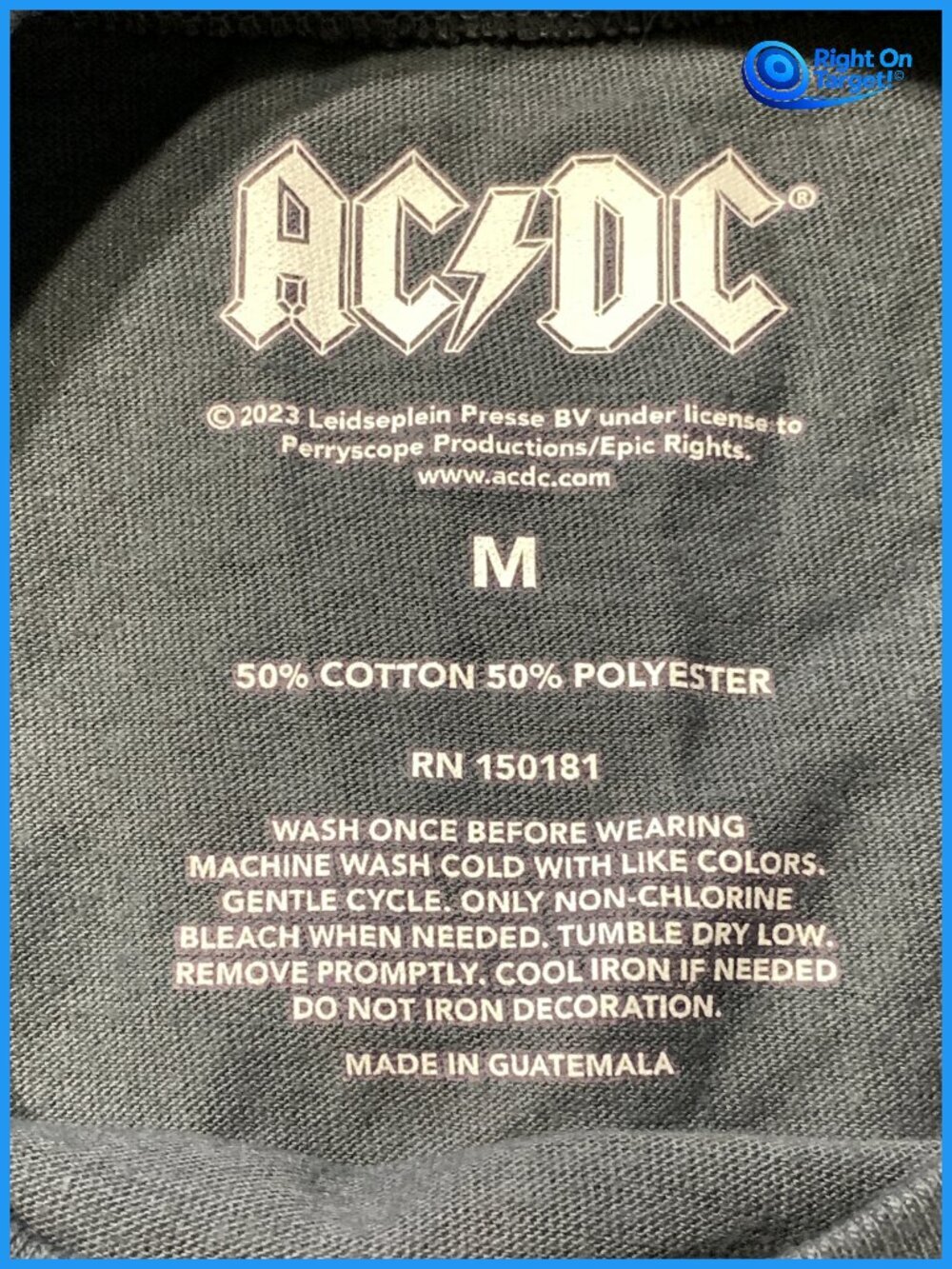 Medium - Womens AC/DC Short Sleeve Graphic T-Shirt - Gray - Picture 5 of 5